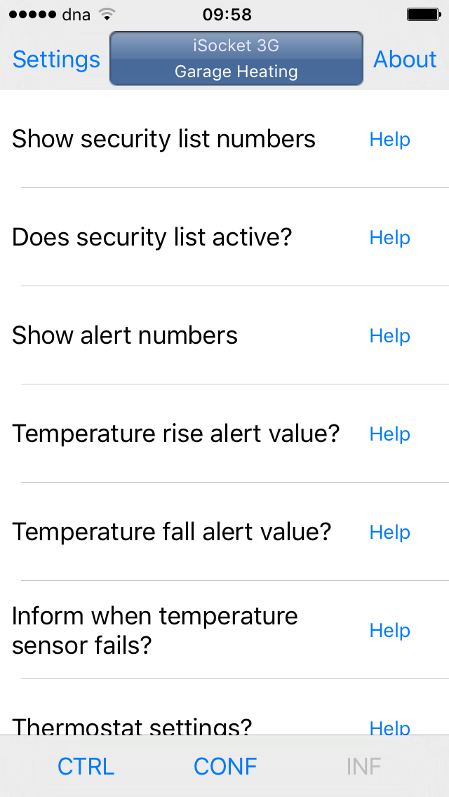 iSocket iOS app information tab